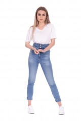 Spodnie jeansowe z wysokim stanem SUZIE 3 SKINNY PINKO