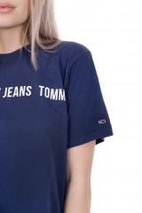 T-shirt granatowy BOXY CROP TAPE TOMMY JEANS