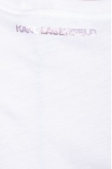 T-shirt z logo na piersi KARL LAGERFELD