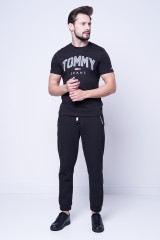 T-shirt czarny SHADOW PRINT TOMMY JEANS