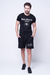 T-shirt z logo czarny BALMAIN