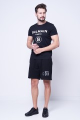 T-shirt czarny z logo BALMAIN