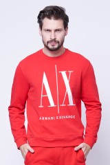 Bluza z logo czerwona AX FRONT ARMANI EXCHANGE