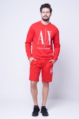 Bluza z logo czerwona AX FRONT ARMANI EXCHANGE