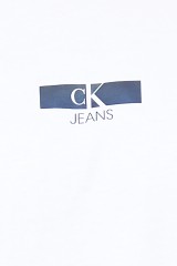 T-shirt z dodatkowym logo na plecach biały CALVIN KLEIN JEANS