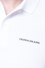 Polo z logo na piersi biały CALVIN KLEIN JEANS