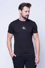 T-shirt z klasycznym logo czarny CALVIN KLEIN JEANS