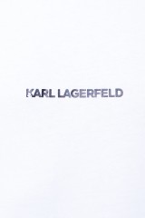 T-shirt z klasycznym logo biały KARL LAGERFELD