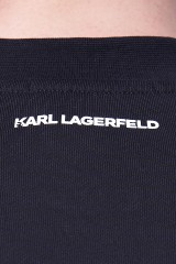 T-shirt z klasycznym logo czarny KARL LAGERFELD