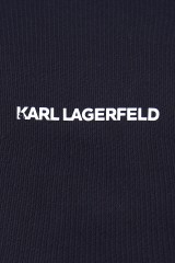 T-shirt z klasycznym logo czarny KARL LAGERFELD