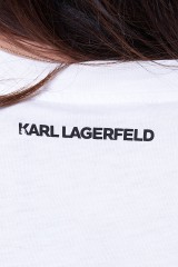 T-shirt biały IKONIK GRAFFITI POCKET KARL LAGERFELD