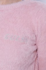Sweter z logo różowy GUESS