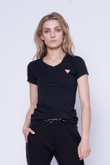 T-shirt czarny MINI TRIANGLE GUESS