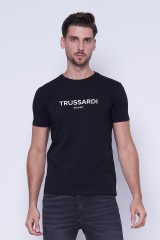 T-shirt czarny LOGO TRUSSARDI