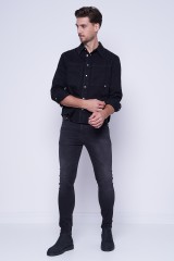 Koszula jeansowa z logo czarna CALVIN KLEIN JEANS