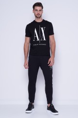 T-shirt czarny AX FRONT PRINT ARMANI EXCHANGE