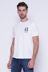 T-shirt z klasycznym logo na piersi biały ARMANI EXCHANGE