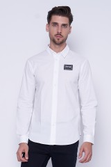 Koszula z klasycznym logo biała VERSACE JEANS COUTURE