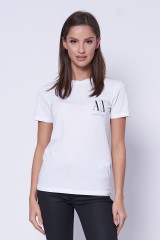 T-shirt z klasycznym logo biały ARMANI EXCHANGE