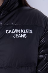 Kurtka zimowa z logo czarna CALVIN KLEIN JEANS
