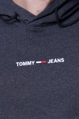 Bluza z kapturem czarna STRAIGHT LOGO TOMMY JEANS