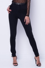 Spodnie jeansowe czarne z paskiem LIU JO