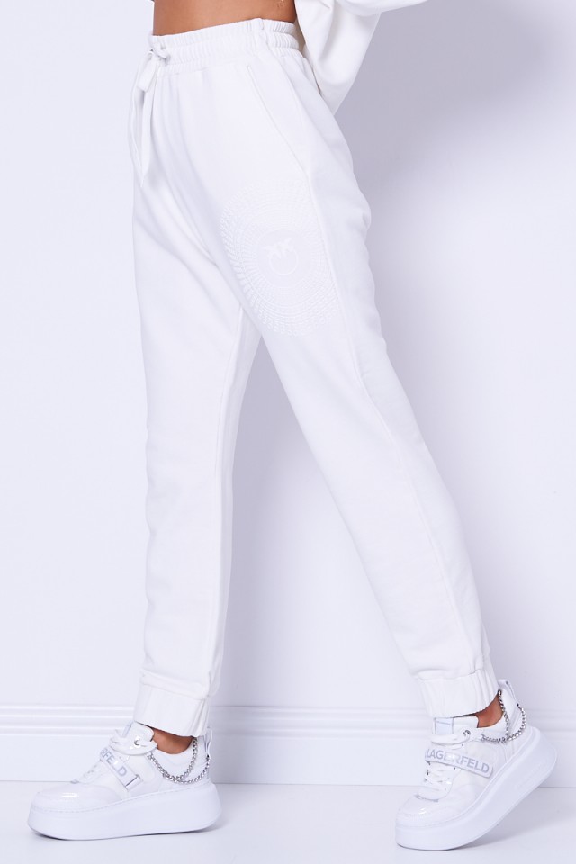 Spodnie dresowe białe CACAO JOGGING PINKO