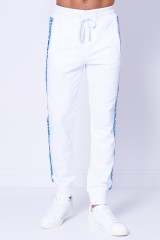Spodnie dresowe białe z lampasami  TAPE LOGO VERSACE JEANS COUTURE