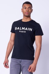 T-shirt czarny z napisem BALMAIN