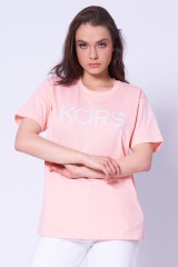 T-shirt różowy z ćwiekami MICHAEL KORS