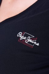 T-shirt czarny z logo BLEU PEPE JEANS