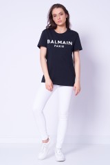 T-shirt czarny z logo BALMAIN