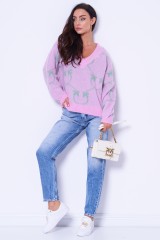 Sweter różowy alpaka MARISOL PINKO