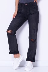 Spodnie jeansowe czarne MESSED TRUCKER ONETEASPOON