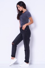 Spodnie jeansowe czarne MESSED TRUCKER ONETEASPOON