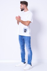 T-shirt biały z nadrukiem CALVIN KLEIN JEANS