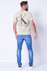 T-shirt beżowy CALVIN KLEIN JEANS