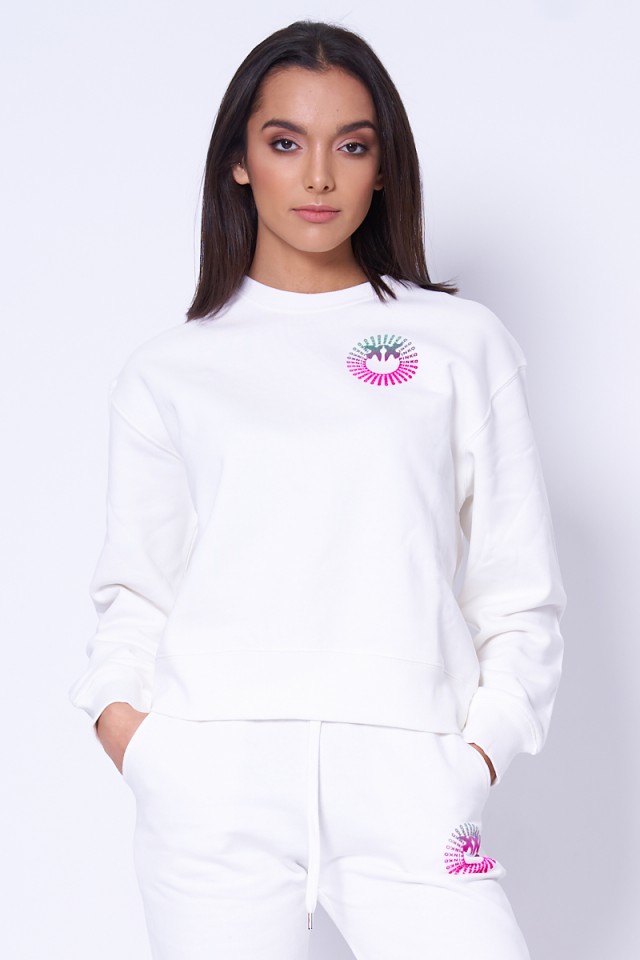 Bluza biała z logo ABETONE 4 MAGLIA PINKO