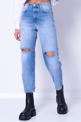 Spodnie jeansowe z przetarciami MADDIE PINKO