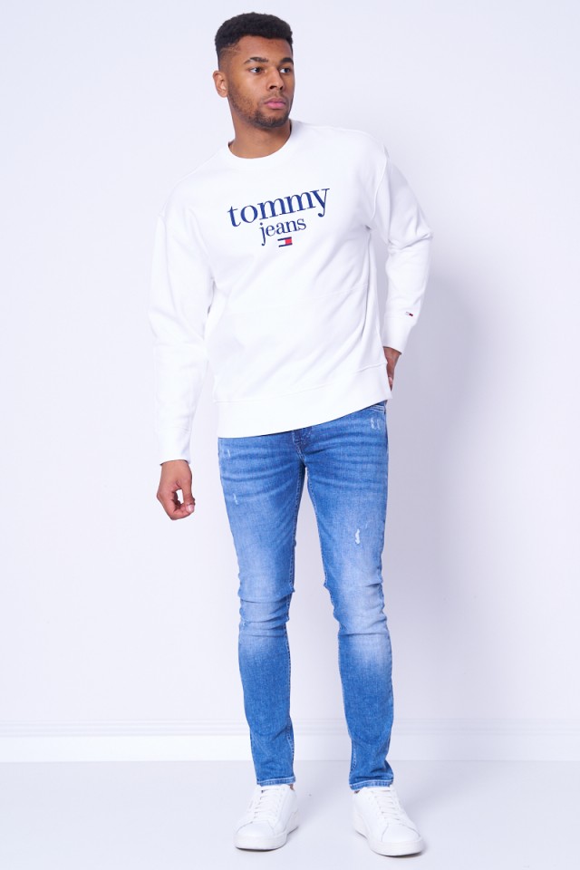 Bluza biała z nadrukiem MODERN CORP LOGO CREW TOMMY JEANS