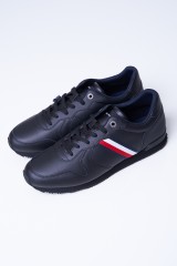 Sneakersy czarne ICONIC RUNNER LEATHER TOMMY HILFIGER