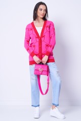 Sweter różowy ADELPHI CARDIGAN PINKO