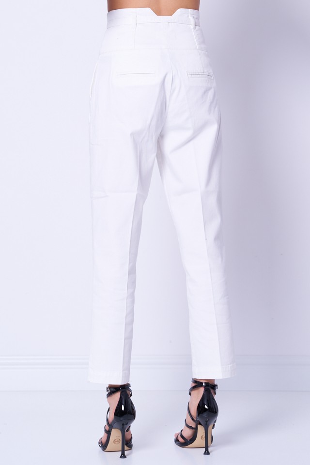 Spodnie materiałowe białe ARIEL PINKO