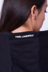 Bluza czarna z kapturem MONOGRAM IKONIK KARL LAGERFELD