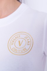 T-shirt biały z logo VERSACE JEANS COUTURE