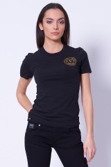 T-shirt czarny z logo VERSACE JEANS COUTURE