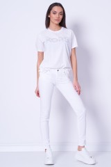 T-shirt biały z aplikacją MICHAEL KORS