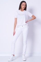 T-shirt biały z aplikacją MICHAEL KORS