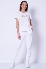 T-shirt biały z logo LIU JO