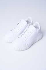 Sneakersy skórzane białe CASADAEI